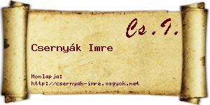 Csernyák Imre névjegykártya